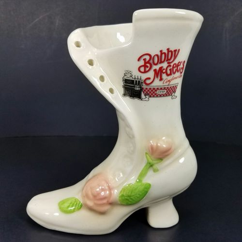 Ceramic Womens Ivory Shoe Boot Beer Mug Bobby McGees Conglomeration 6 1/2