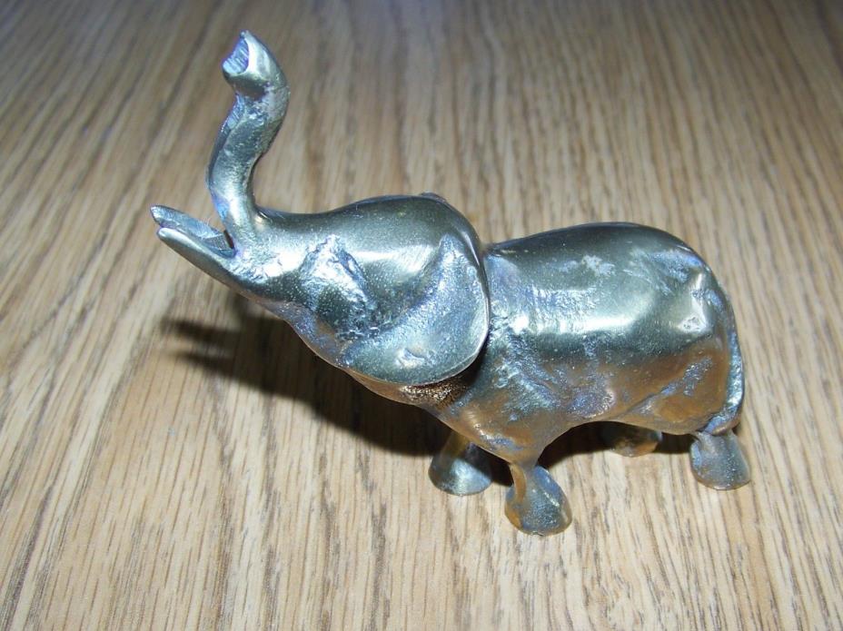 VINTAGE SOLID BRASS ELEPHANT
