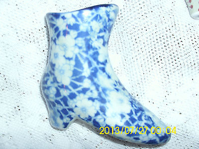 PORCELAIN HIGH HEEL  ONE OF 3  VINTAGE      BLUE  STAMP ON BOTTOM