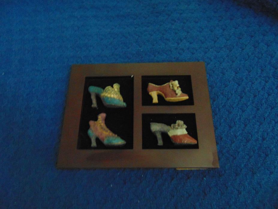 FRAMED PICTURE OF ANTIQUE STYLE  MINIATURE SHOES~PRICE REDUCED~