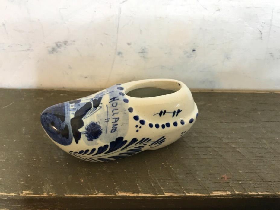 Vintage Porcelain Delft Blue Mini Shoe