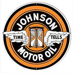 VINTAGE STYLE METAL SIGN Johnson Motor Oil   16x16