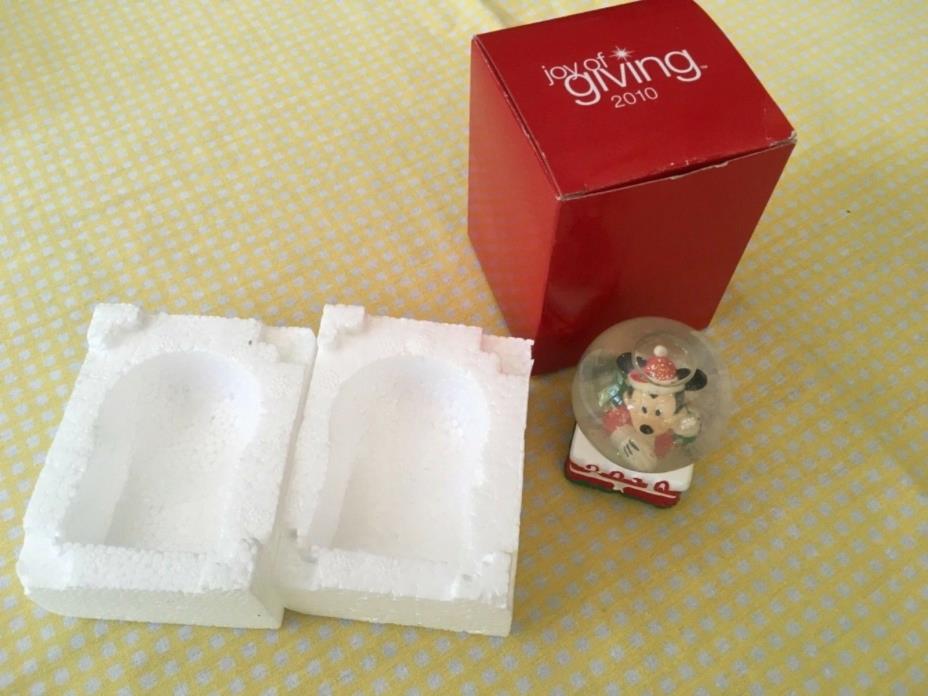 MINIATURE 2010 MICKEY MOUSE SNOW GLOBE BY JCPENNY
