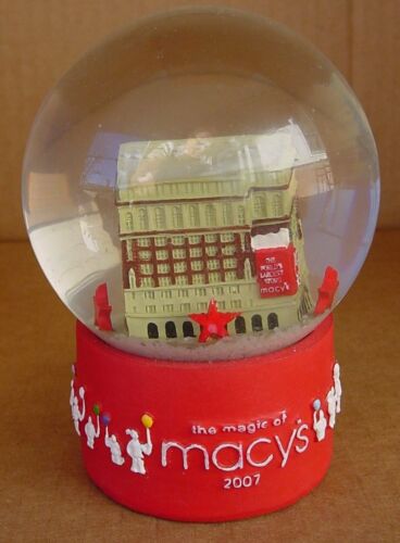 The Magic of Macy's 2007 Mini Snowglobe Water Globe Discontinued & Sold Out