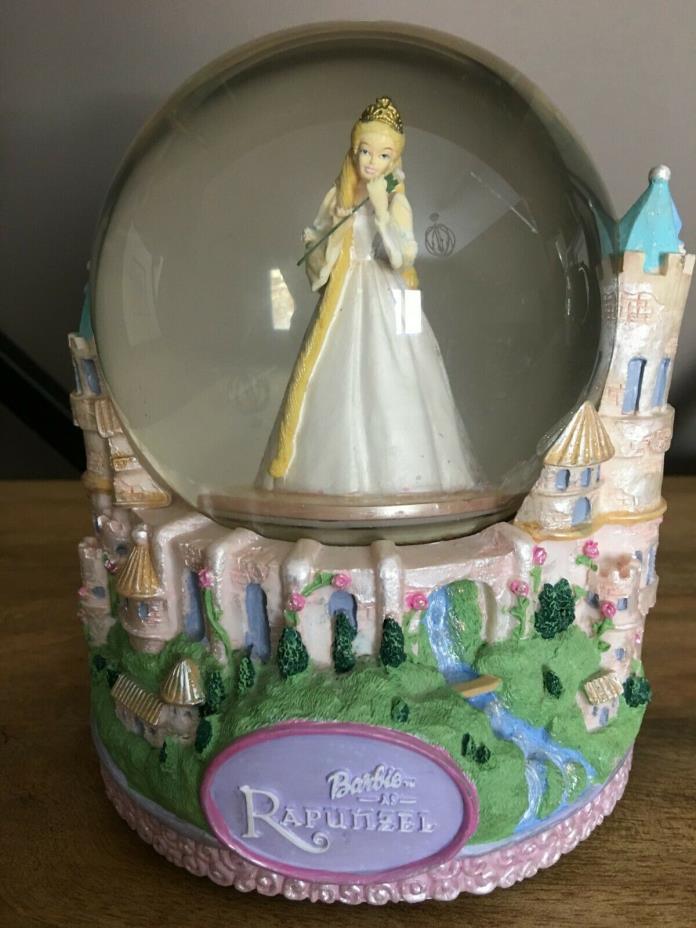 Retired Barbie as Rapunzel Glitter Musical Snow Globe - Fantastic Condition