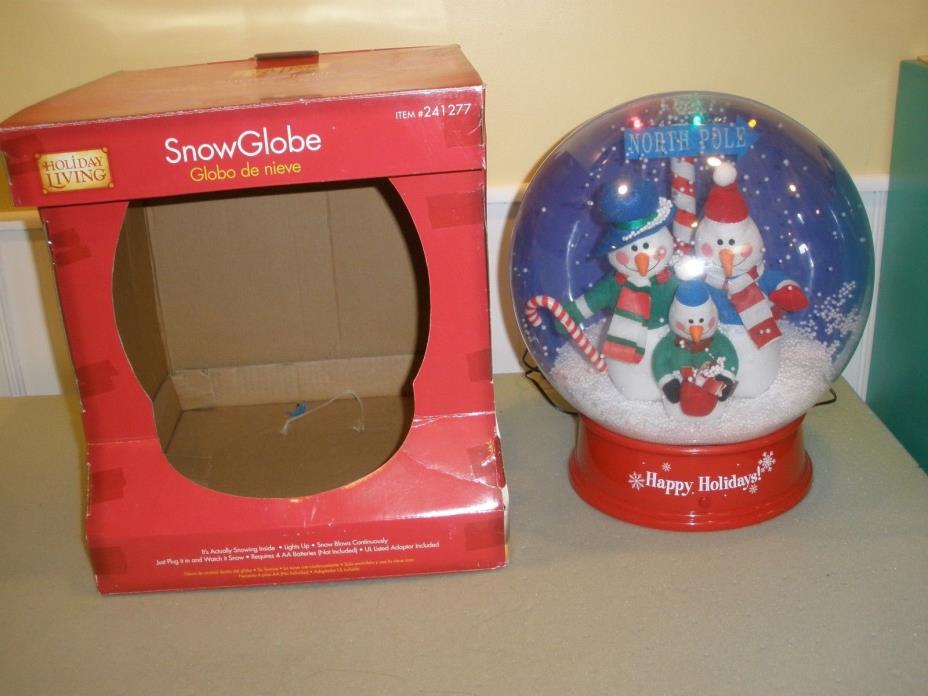 GEMMY HOLIDAY LIVING SNOW GLOBE HAPPY HOLIDAYS WORKS WITH BOX