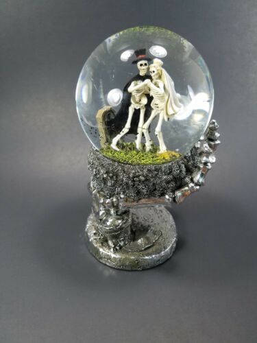 Gothic Steam Punk Snow Globe Marriage In A Cemetary Black Snow