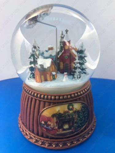 Christmas Snow Globe  by Roman Musical Tune Here Comes Santa Reindeer