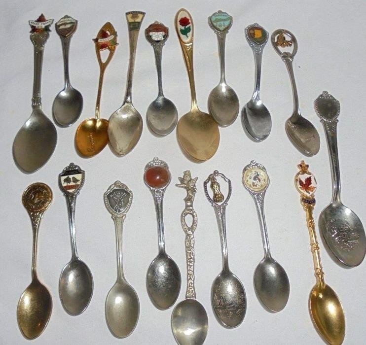 Vintage miniature collectors spoons lot of 18