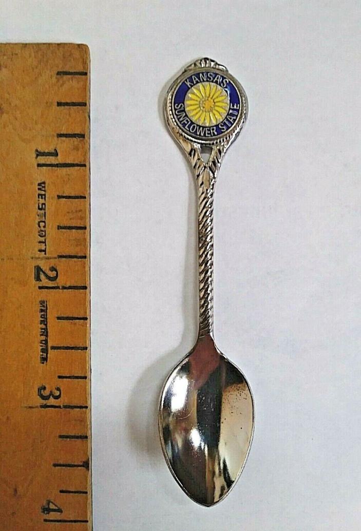 Vintage Silver Plated Collectible Spoon Kansas Sunflower State