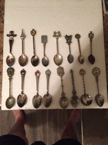 Vintage Lot Of 16 Mixed Souvenir Spoon
