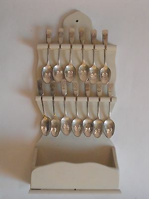Vintage ... Silver Plated State Spoon Collection With Wall Display Case!!