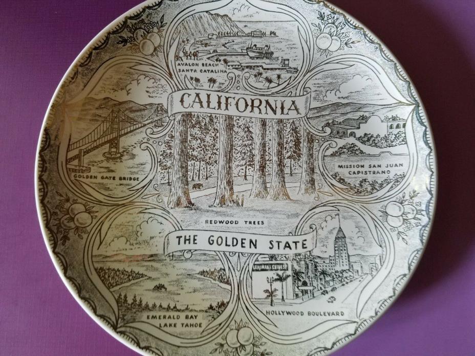 Vintage Souvenir Plate Califonia