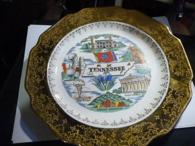 Antique Tennessee Plate Crest O Gold  Warranted 22k Plate OLD
