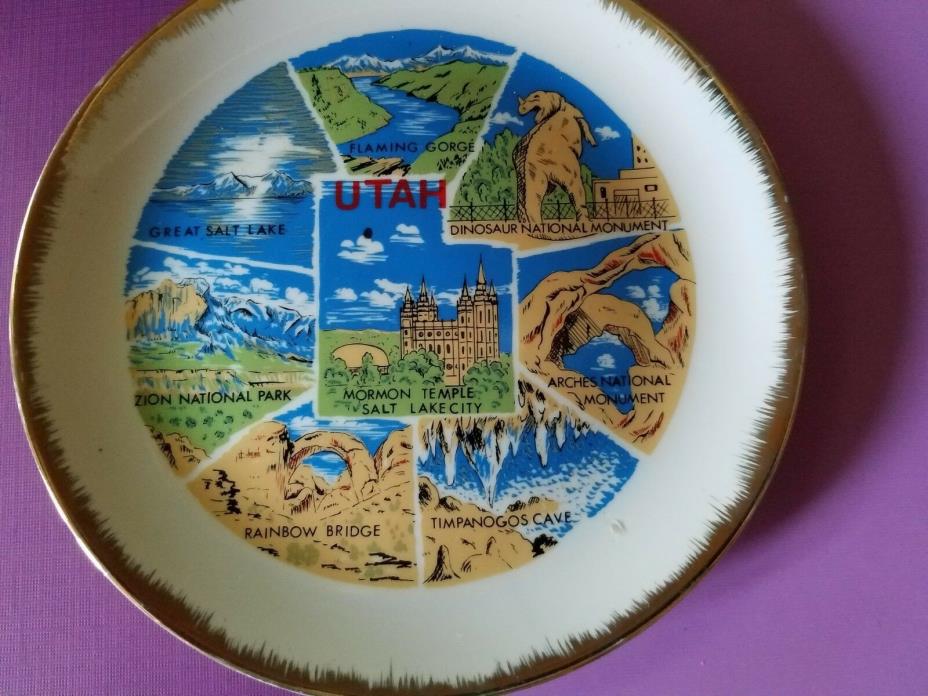 Vintage Souvenir Plate UTAH