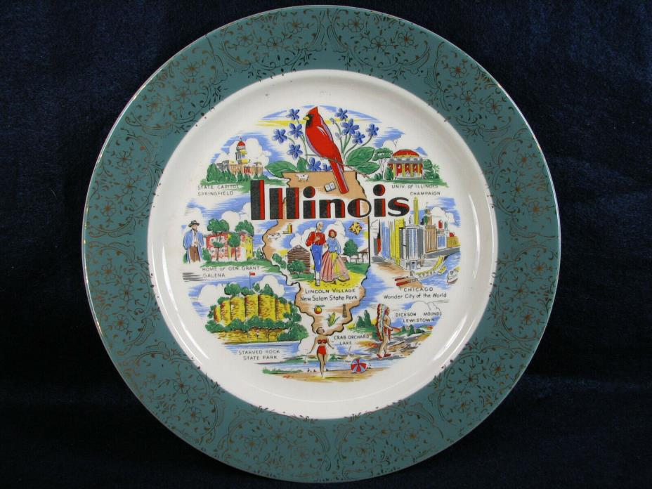 Illinois souvenir plate, dish.