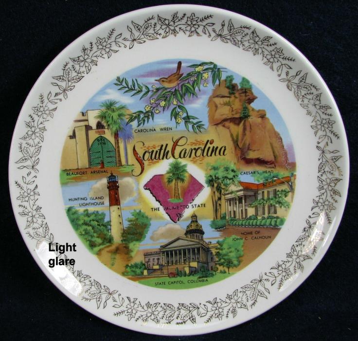South Carolina souvenir plate, dish. 7-1/2