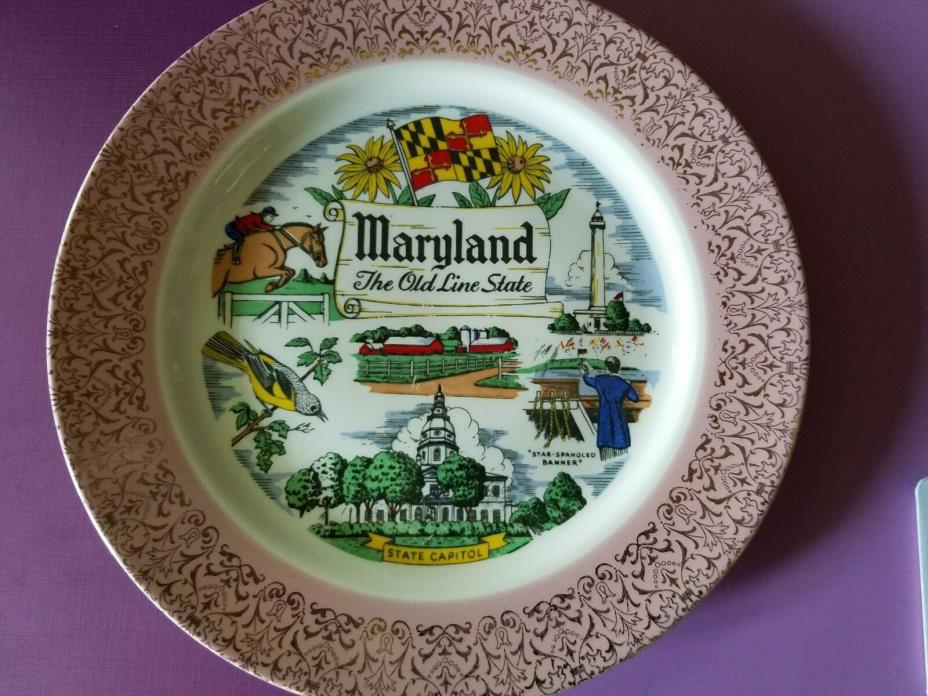 Vintage Souvenir Plate Maryland