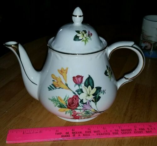Vtg Arthur Wood  English floral teapot Dorset Staffordshire Ironstone GC