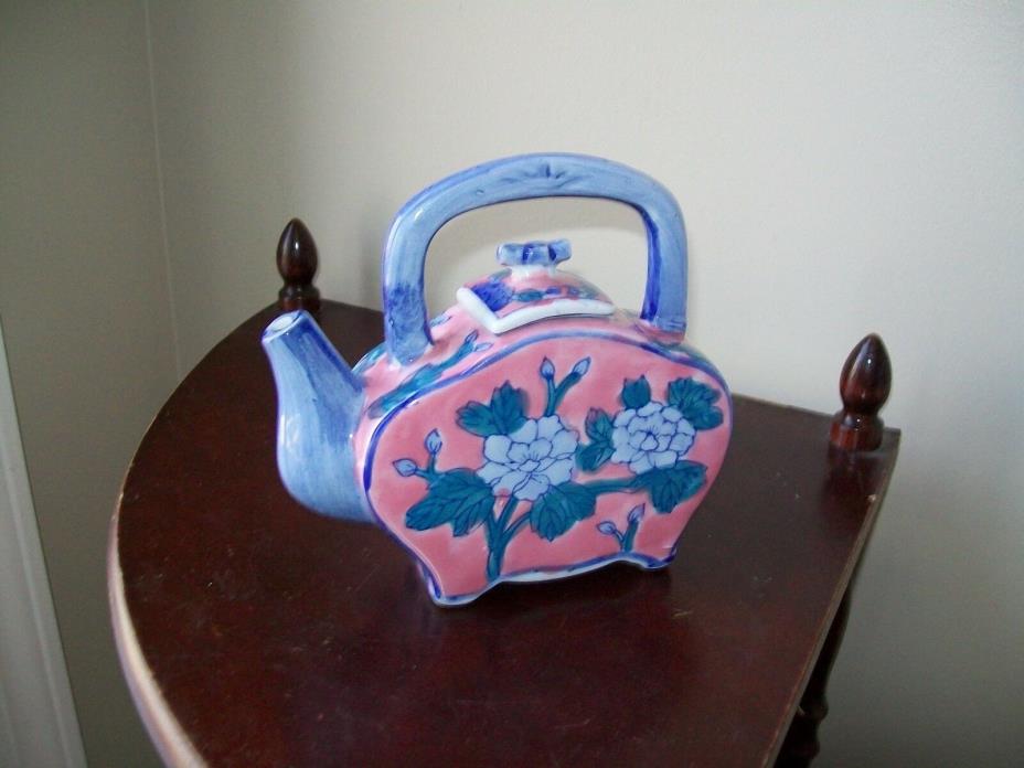 Porcelain Teapot Miniature Teapot Signed Ben Rickert Vintage Hand Painted