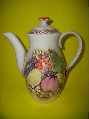 CERAMIC TEAPOT w/ APPLE LEMON PEAR GRAPES FRUIT DESIGN KITCHEN / DISPLAY TEA POT