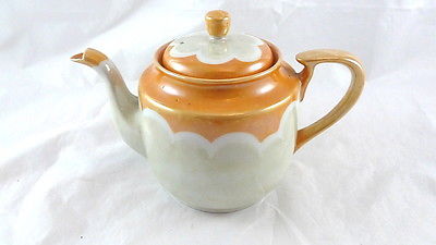 Vintage Orange Teapot Made in Japan Hand Painted Table Decor