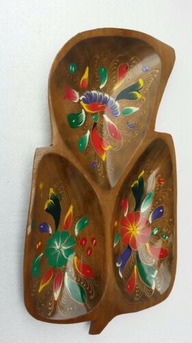 Vintage hand painted wood tray tiki shabby chic