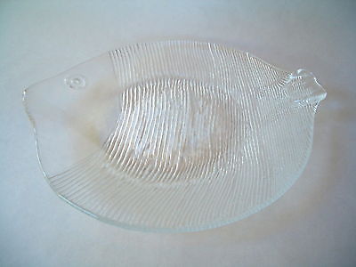 GLASS FISH SHAPED TRAY OR PLATTER