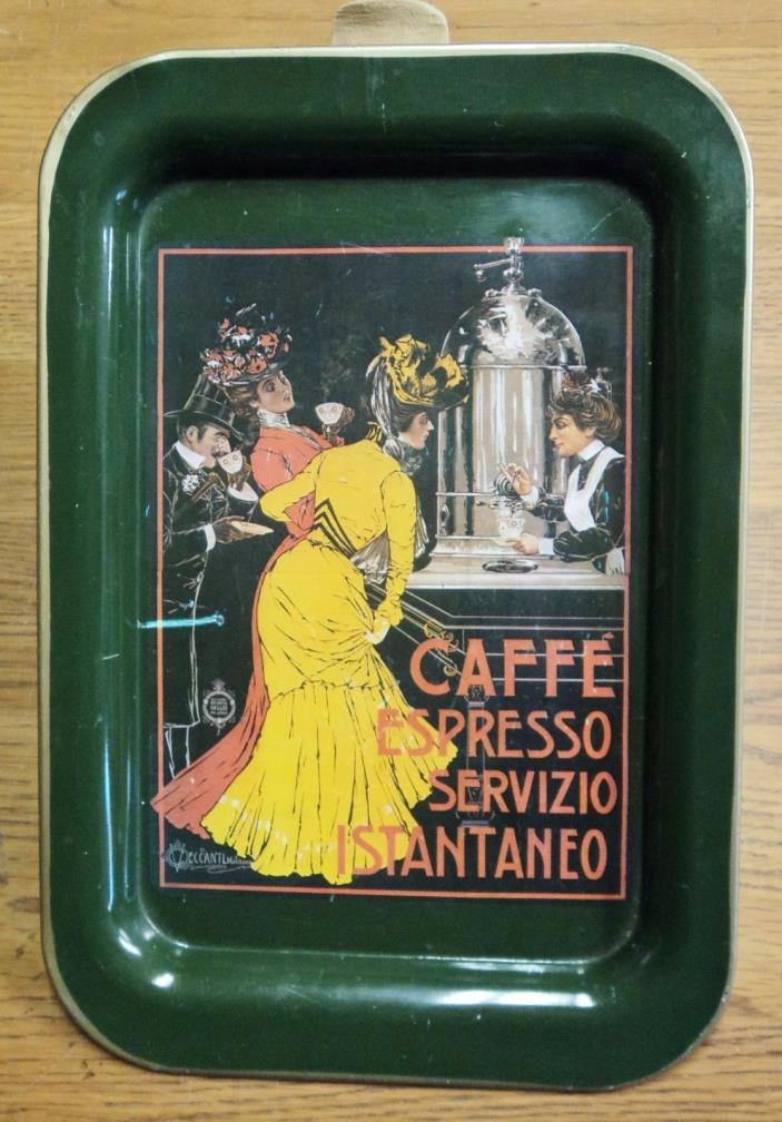 Vintage - CAFFE ESPRESSO SERVIZIO ISTANTANEO Tin Metal Serving Tray Decorative