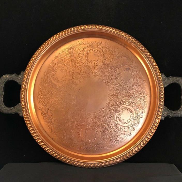 Sheridan Silver Co Copper Tray Was Silver On Copper Silver Plated Tray Vintage
