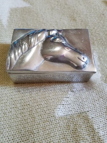 Silver Metal Small Horse Trinket Jewlery Box