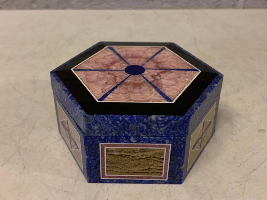 Nicolai Medvedev Russian American Master Artist Multi Gem Octagonal Intarsia Box