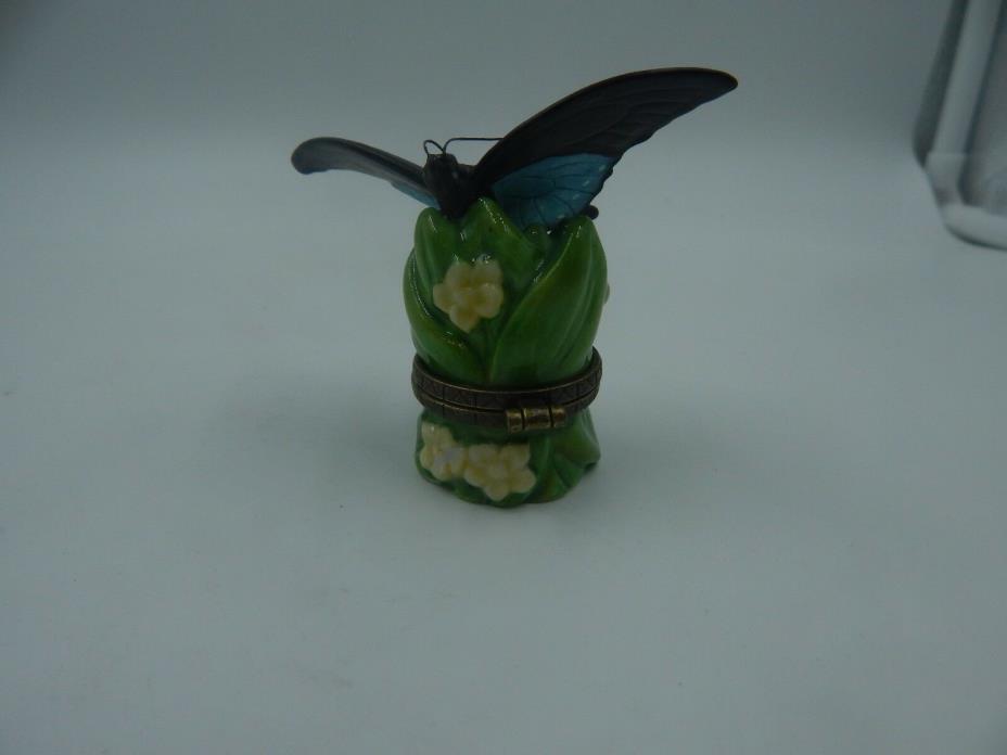 PHB Collection Butterfly Trinket Box Green Swallowtail MIB