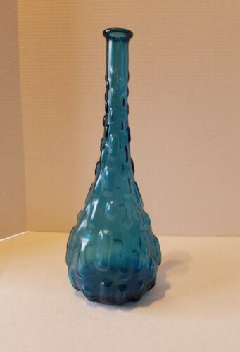 blue decorative glass flower vase made in Italy