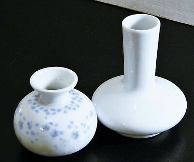 Vases/Ceramic/Porcelain/White/Blue Flower/Small Holders/Cottage/BoHo Chic/ 2