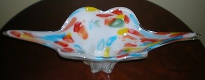 Beautifully Decorative Glass Vase – Creamy White with colorful accents