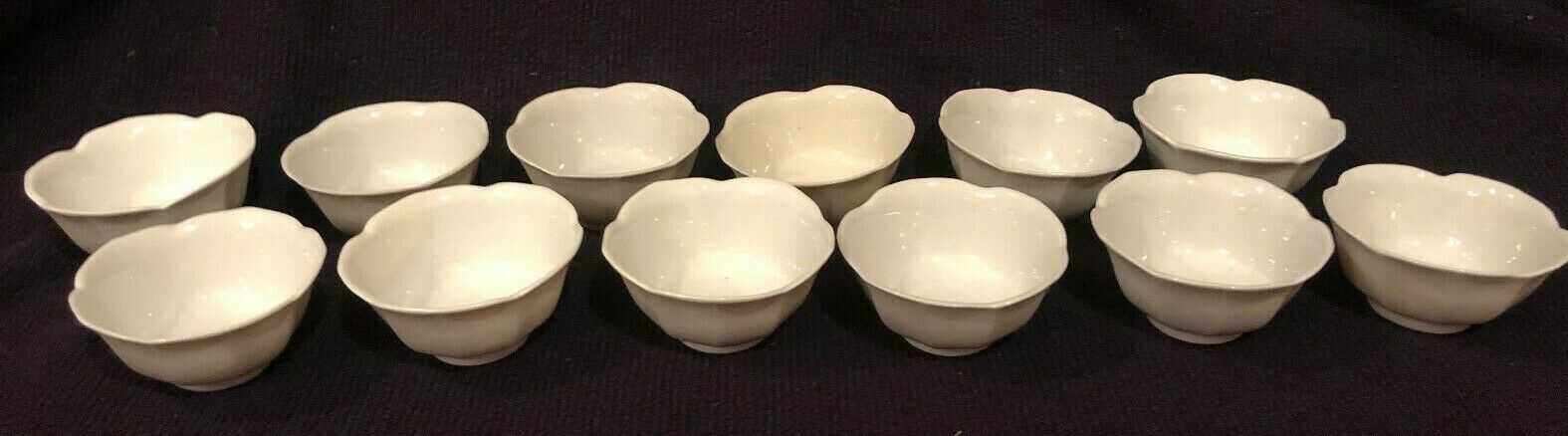 Set of 12 VINTAGE WHITE GLASS Small Dessert Sauce Condiment Bowls 3 1/4