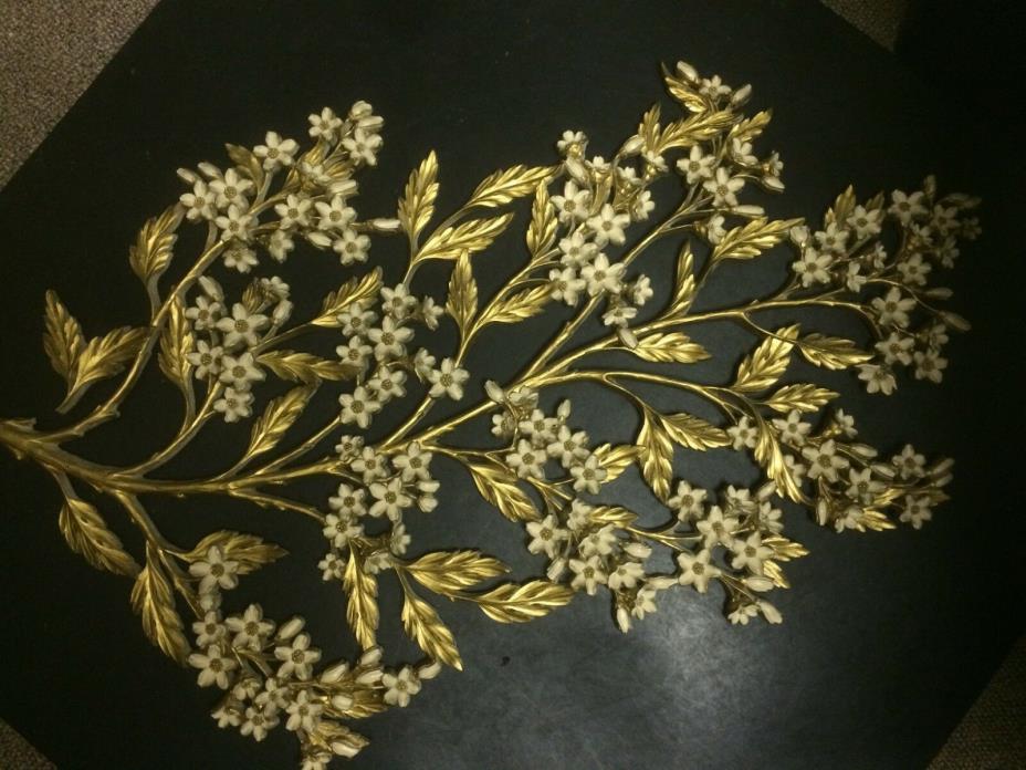 Vintage Mid Century Hollywood Regency Syroco Dogwood Blossom Wall Hanging 48