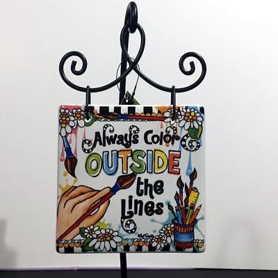 Suzy Toronto Feel The Tingle 4045338 COLOR OUTSIDE LINES Stoneware Wall Plaque