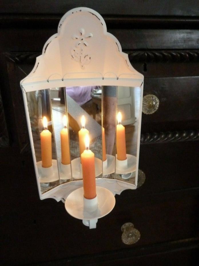 Vintage Shabby Yet Chic MIRRORED Sconce