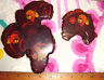 VTG MID CENTURY BUMBLE BEE MUSHROOM VEGETABLE LAQUER DECAL WOOD WALL PLAQUE LOT