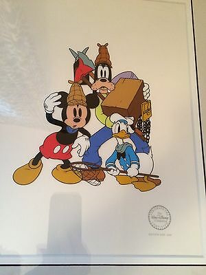 Walt Disney Lonesome Ghost Framed LE Sericel MIckey Donald Goofy