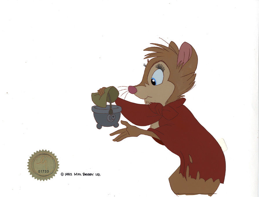 Don Bluth Mrs Brisby Secret of NIMH 1982 production animation cel LJE Seal COA
