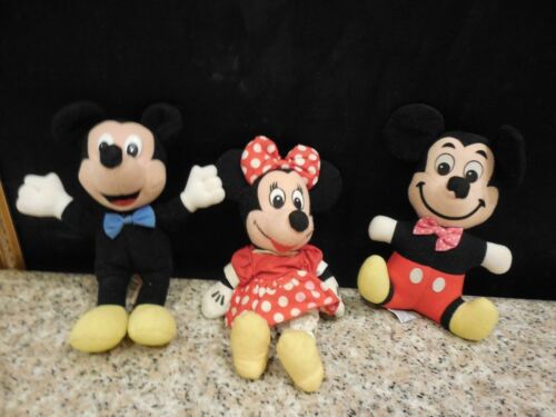 2 Mickey Mouse & 1 Minnie Mouse Bean Bag Plush                            ID:995