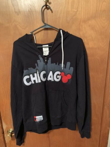 Disney Store Chicago Zip Up Jacket Hoodie Sz S Mickey Mouse