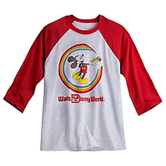 NEW Disney World Mickey Mouse Rainbow Painting Baseball T-shirt Tee LE Adult L