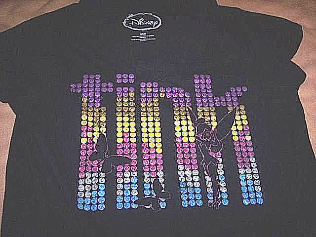 Disney Tinker Bell Shirt Black Disney Shirt Small Disney T Shirt 3/4 sleeve Tink
