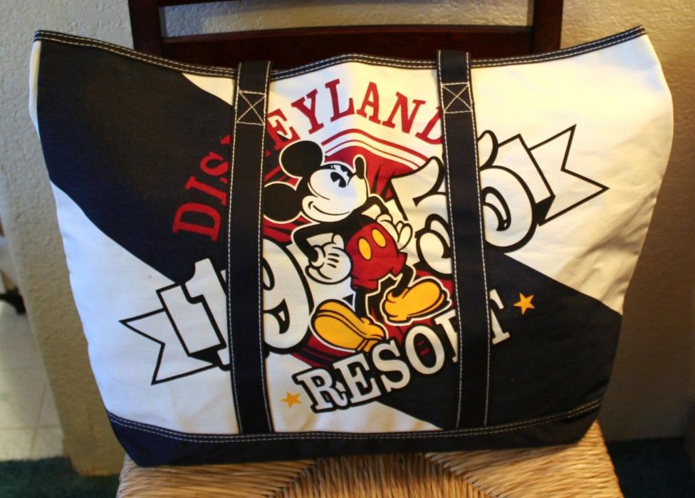 NWT Disneyland Disney Resort Mickey Mouse Canvas Travel Bag Shopper Tote Rare