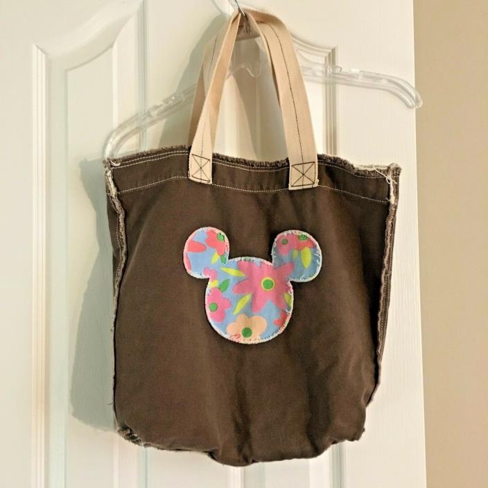Walt Disney World Disneyland Resort Mickey Mouse Canvas Tote Shoulder Bag EUC