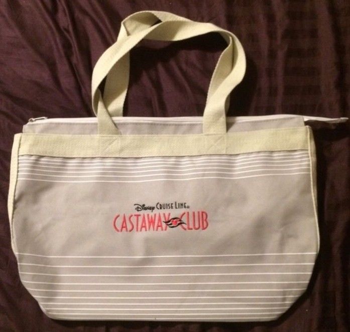 Disney Cruise Line Castaway Club Zipped Canvas Tote / Beach Bag New in Plastic